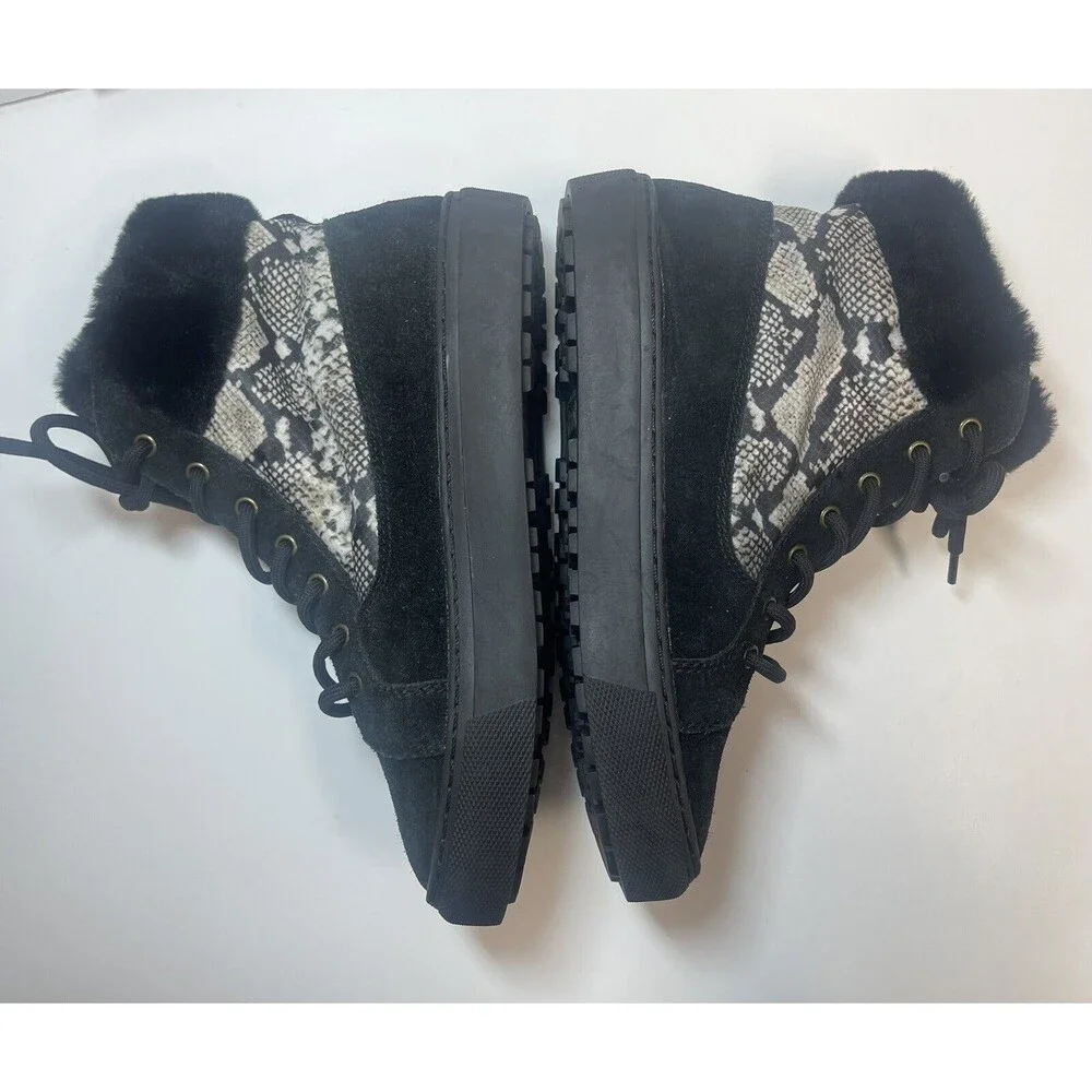 Cougar Dubliner Ankle High Suede Sneaker Boot In Black Snakeskin Sz 6 New